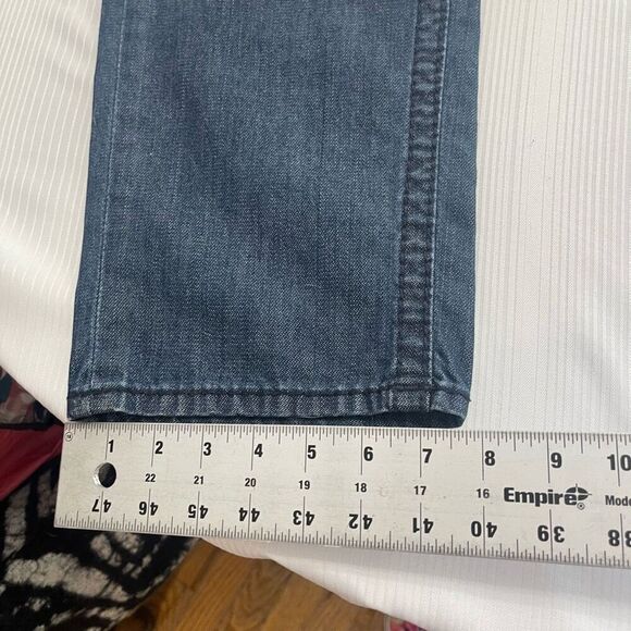 True Religion Men's Plaid Insert Big T Straight Stretch Denim Jeans Size 38 X 34 - Picture 9 of 11